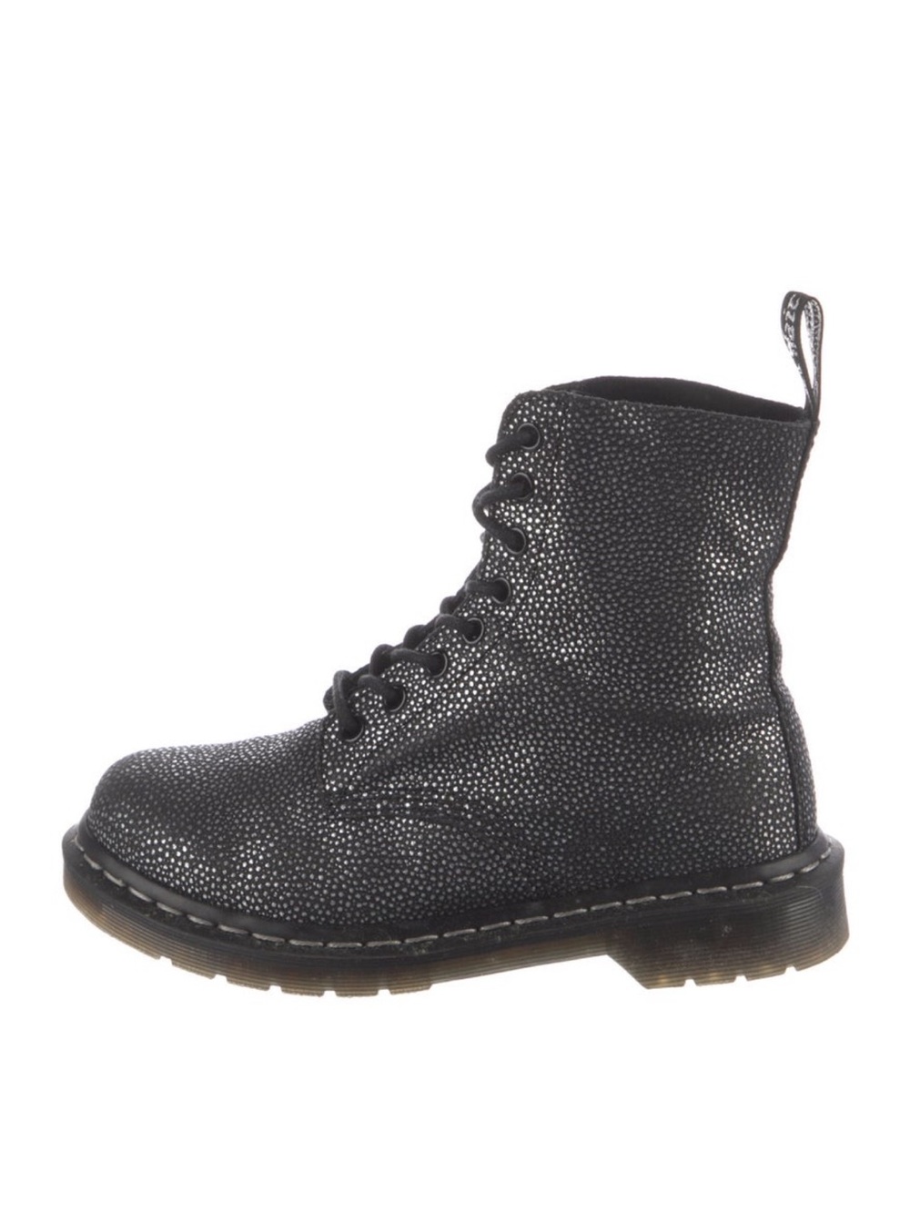 Dr. Martens Black Glitter 8-Eye Lace Up Combat Boot